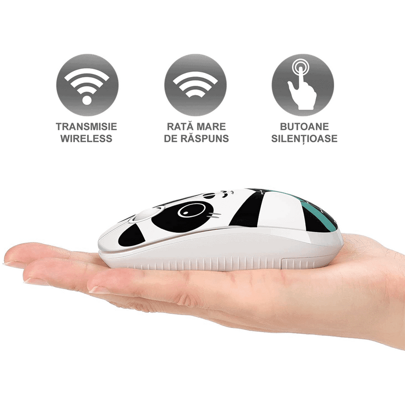 Mouse wireless cu butoane silențioase Super TOUCH, panda - 