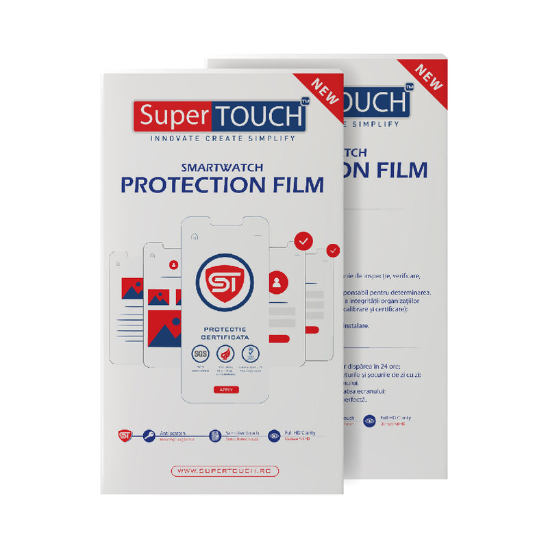 Folie protecție smartwatch Huawei Watch GT 2 42mm TPU Recovery Clear Super TOUCH, plus 5 bucăți de rezervă - 