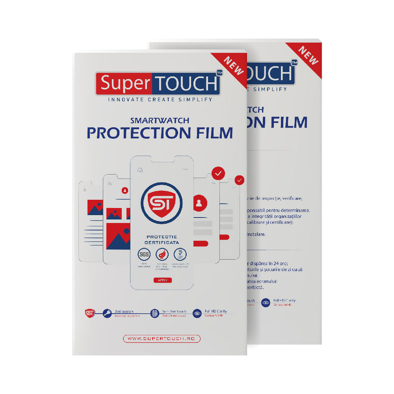 Folie protecție smartwatch Huawei Watch GT TPU Recovery Clear Super TOUCH, plus 5 bucăți de rezervă - 