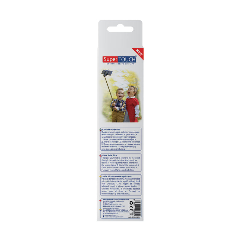 Selfie Stick cu conexiune Jack 3.5 mm Super TOUCH, alb - 