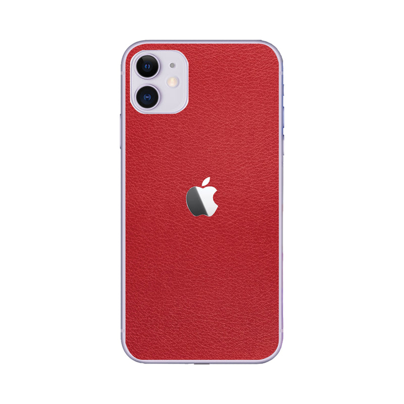 Skin iPhone 11 Super TOUCH, Red Leather Texture - 