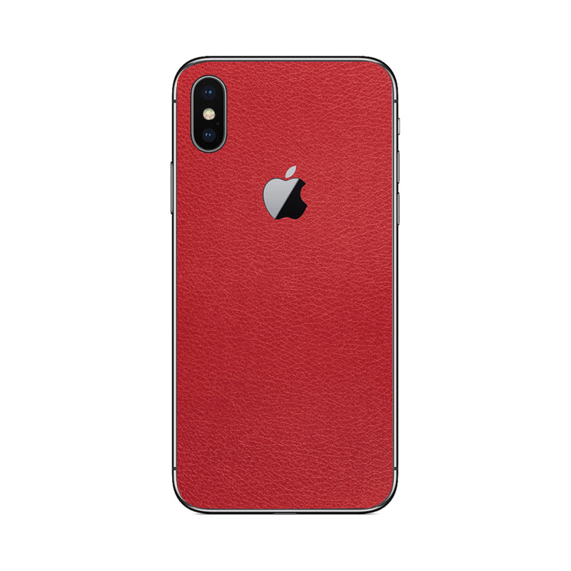 Skin iPhone X Super TOUCH, Red Leather Texture - 