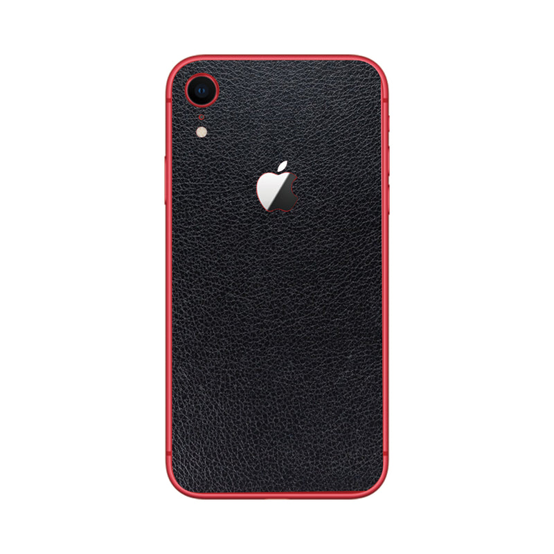 Skin iPhone XR Super TOUCH, Black Leather Texture - 