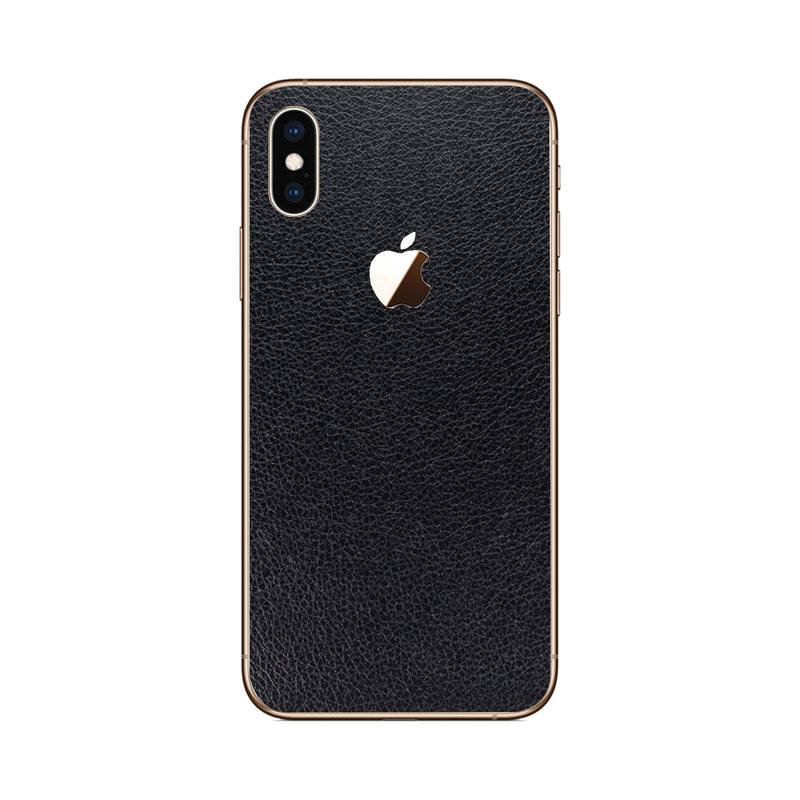 Skin iPhone XS Super TOUCH, Black Leather Texture - 