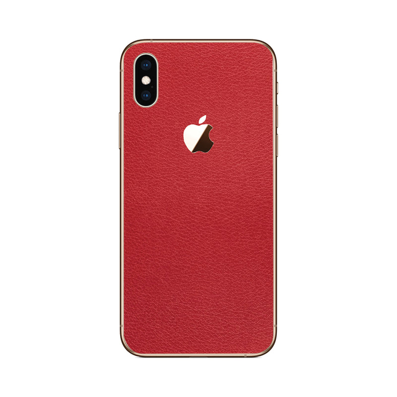 Skin iPhone XS Super TOUCH, Red Leather Texture - 
